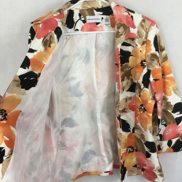 Alfred Dunner Open Front Blazer Jacket Women Sz 12 Hawaiian Tropical Fully Lined - Picture 4 of 11
